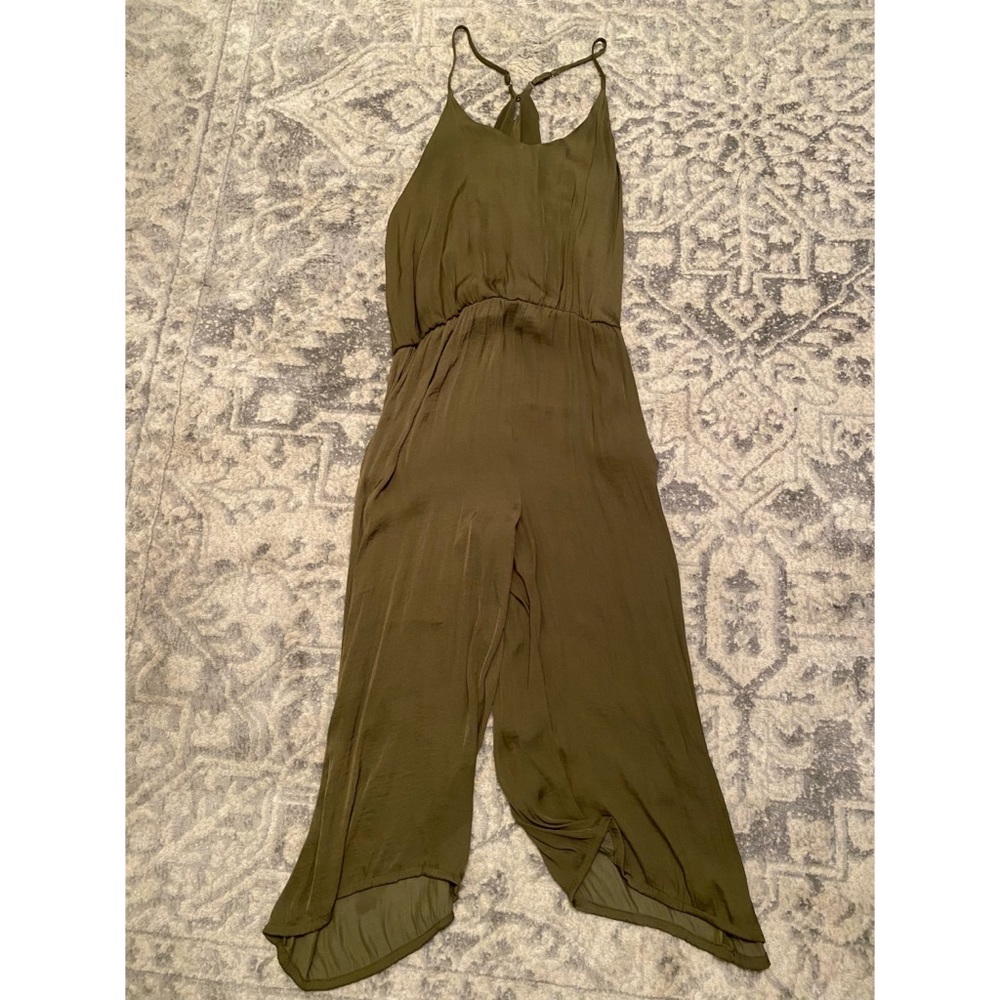 Olive green pant romper